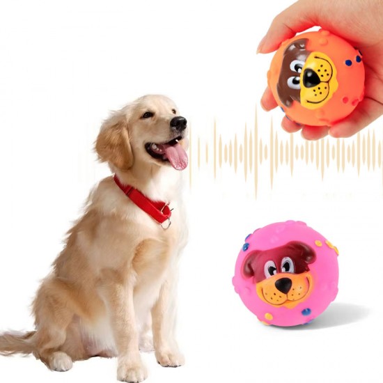 Wholesale Mix Color Durable Rubber Chew Dog Ball Toys Eco-friendly Dog Toy Decompression Squeaky Pet Molar Toys