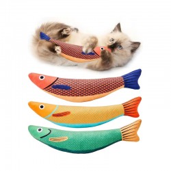 Wholesale 3 Pack Cat Toys Saury Fish Catnip Crinkle Sound Toys Soft Durable Interactive Cat Kicker Toys for Indoor Kitten