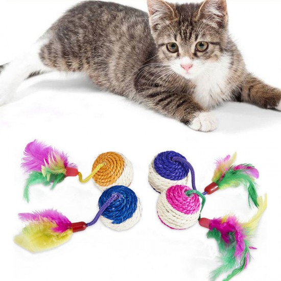 Cat Play Scratching Ball Toy Disal Badminton Pet products Teaser Training Interactive Funny cat ball Toy indestructable dog toys