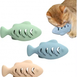 Funny Food Grade Silicone Cat Toy for Cats and Dogs Fish-Style Teeth Cleaning Toy Healthy and Safe with Food Leak Feature