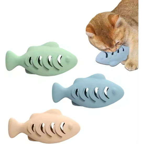 Funny Food Grade Silicone Cat Toy for Cats and Dogs Fish-Style Teeth Cleaning Toy Healthy and Safe with Food Leak Feature