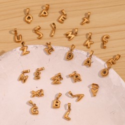 Guarantee Dreamshow 2024 Jewelry Wholesale PVD Gold Plated Letter Charms Stainless Steel Fashion Jewelry Pendants Charms