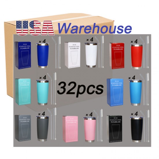 USA Warehouse Custom 20oz Travel Tumbler Vacuum Cup Coffee Mugs Wholesale Bulk Double Wall Stainless Steel Tumbler With Straw