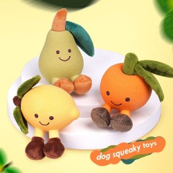 Cute Cartoon Fruit Dog Squeaky Toy Pet Playing Funny Dog Chew Toy Interactive Dog Sound Toys