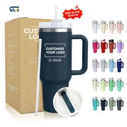 Custom Logo Stainless Steel Travel Mug Vacuum Insulated Tumbler Custom Tumbler Cup Logo 30oz 40 Oz Tumbler With Straw Lid