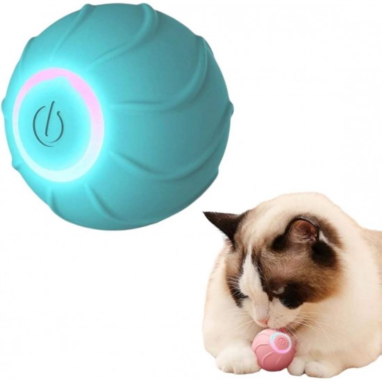 Rarewe Pet Toys Cat Teaser Ball Intelligent Automatic Rolling Jumping Ball Toy Rubber Interactive Smart Ball Toys For Cat Puppy