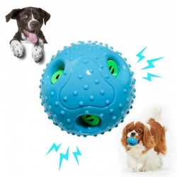 New Pet Ball Toy Sound Weird Whistle Blue Convex Penalty Ball Grinding Teeth Bite Resistant TPR Squeaky Cat Dog Chew Ball Toy