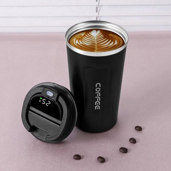 XD918 Customized Logo Smart Cup Thermos Bottle LED Temperature Display Coffee Mug Portable Vacuum Flasks Drinking Water Bottle