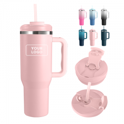 40oz Leak Proof Tumbler with Handle and Straw Lid Vacuum Insulated Stainless Steel Water Bottle for Car Travel Keep Cold