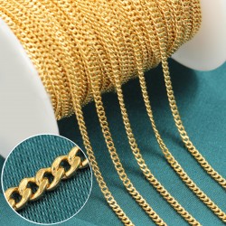 Trending Products 2024 New Arrivals 14k Gold Filled Cuban Link Chain Necklaces Bracelet For Women Jewelry DIY Making