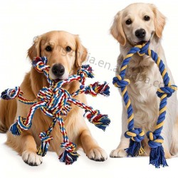 Durable Dog Chew Rope Toy For Training, Teeth Cleaning, and Fun Play - Pet Tug Toy For Dogs | Strong Cotton Rope | Dog Bite Toy