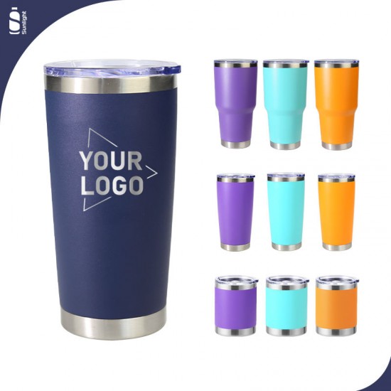 Custom Coffee Cup 20 oz Tumbler Stainless Steel Vacuum Insulated 20oz Water Drink Cup With Lid And Straw For Laser Engraving