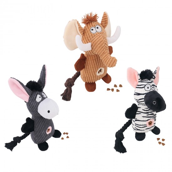 2024 Interactive Cotton Rope Pet Plush Toys Cute Squeaky Bite Dog Chew and Donkey Toy with Bag Packaging