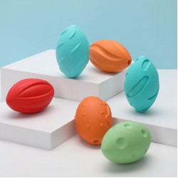 Funny Rugby Barbell Dog Squeaky Chew Toy Bone Round Ball Grinding Teeth Pet Sound Toy Bite-resistant Interactive Dog Toys