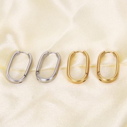 2024 Wholesale Bulk Non Tarnish 18K Gold Plated Stainless Steel Jewelry Fashion Womens Hoop Earrings