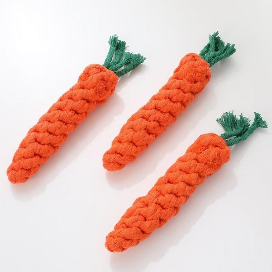 Wholesale Pet Dog Bite Chew Toys Carrot Cotton Rope Toys Dog Clean Teeth Molars Bite Resistant Knot Pet Toys