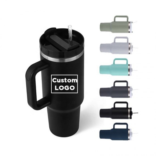 XDH713 Customizable Logo 40oz Tumbler with Handle Stainless Steel Vacuum Metal Cup Promotion Custom Adventure Travel Coffee Mug