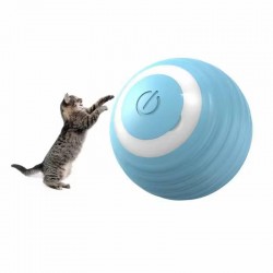 Smart Rechargeable Electric Catnip Ball Toy Durable Wood Interactive Pet Toy with Automatic Gravity Rolling for Cats and Dogs