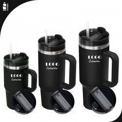 Insulated Tumbler 40oz 30oz Hot And Cold Thermal Mug Matte Black Coffee Cup Custom Logo 40 oz Stainless Steel Tumbler With Straw