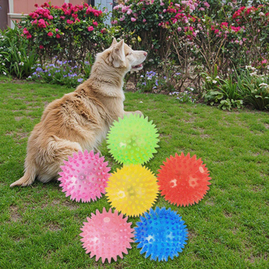 Eco-Friendly Stable TPR Chew Pet Chew Toys Small Luminous Jumping Rubber Ball Dogs Cats Grind-Resistant Bite Play Toy Wholesale