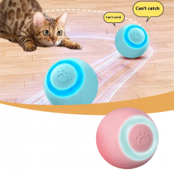 Electric Self Rolling Ball Cat Silicone Funny Interactive Cat Toy Automatic Electric Cat Bouncy Ball Toy