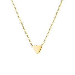 Chihang 316L Stainless Steel Necklace Girls 14K Gold Heart Charm Choker Necklace for Women Jewelry Dropshipping