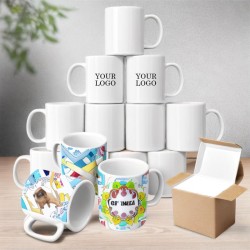 Wholesale Custom Logo Promotion Porcelain Mug Sublimation Blank Unique Luxury Christmas Tea Cup Mugs 11oz Ceramic Mugs