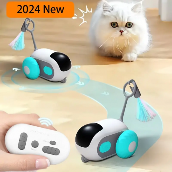 Interactive Smart Electric Remote Control Electric Smart Cat Toy Soothing Little Mouse Cat Teaser Tool Running a sports car