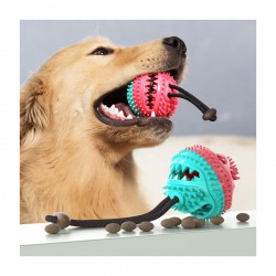 Tough Durable Interactive Rubber Dog Treat Toy Balls Bite Resistant Chew Toys Tooth Cleaning Food Leakage Feeder Toys