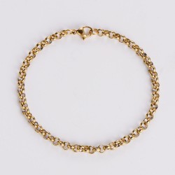 tarnish free jewelry minimalist stainless steel gold plated 3mm belcher chain bracelet