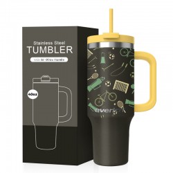 2024 New Design 40oz Lead Stainless Steel Vacuum Insulated Traveling Tumblers with Handle and Straw American Style for Camping