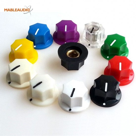 MAKP0022 20X11.5mm 9F Metal Insert Plastic round Potentiometer Guitar Knob Electronic Accessories Essential