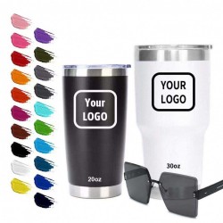 20/30oz Custom Double Wall Insulated Coffee Travel Mug Stainless Steel Thermos Mug Wholesale Water Bottle