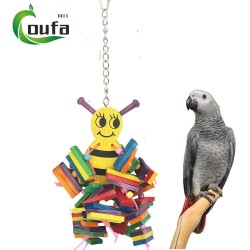 Pet Supplies Wood Pet Parrot Chew Bite Toy For Large Medium ECO-friendly Color Wooden Parrots Macaws Bite Bird Parrot toy