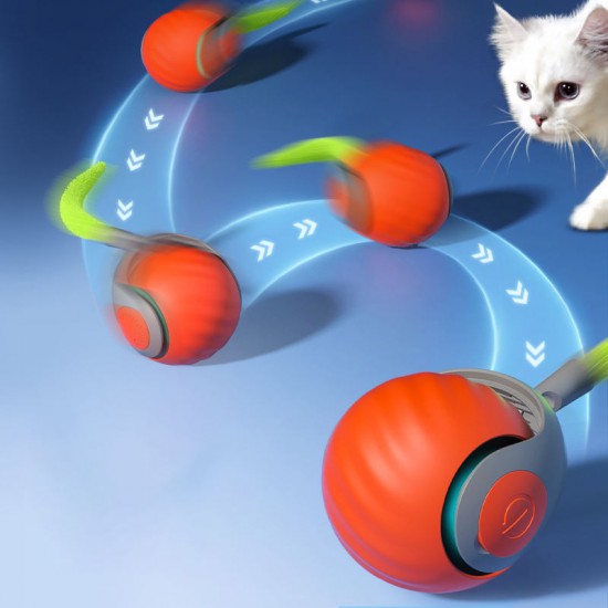 Hot Selling USB Interactive Smart Pet Cat Toy 360° Automatic Rotating Rolling Ball Cat Toys Moving Wiggle And Crawl Dog balls