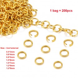 Factory Directly Wholesale Price 14k 18k Solid Gold stainless steel Metal Open Jump Rings For jewelry Making