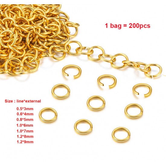 Factory Directly Wholesale Price 14k 18k Solid Gold stainless steel Metal Open Jump Rings For jewelry Making