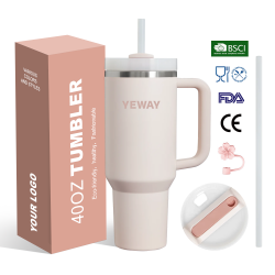 Yeway Wholesale 40Oz Insulated Outdoor Mug Gift Set 40Oz Stainless Steel Tumbler With Handle And Straw