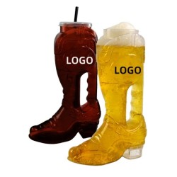 Creative Plastic Mini Cowboy Boot Cups Beer Shot Glasses 16oz Reusable Cowboy Boot Cups Custom Party Plastic Mug Contemporary