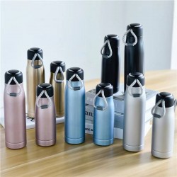 Thermos Bottle with Straw Stainless Steel Car Insulated Cup Vacuum Flask Water Bottle Sports Mug Cold and Hot Thermal Mug