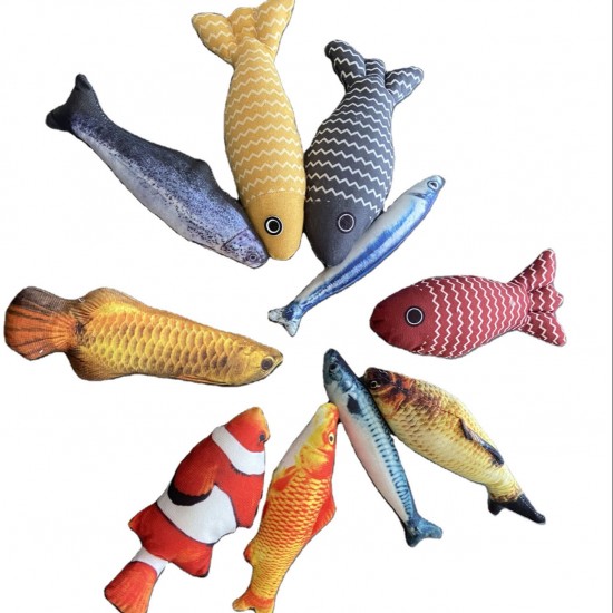 Simulation Plush Catnip Fish Toy for Cat Playing Training Tool Cats Pets Mint Fish Chew Toys Cat Rest Bite Pillow Scratch Board