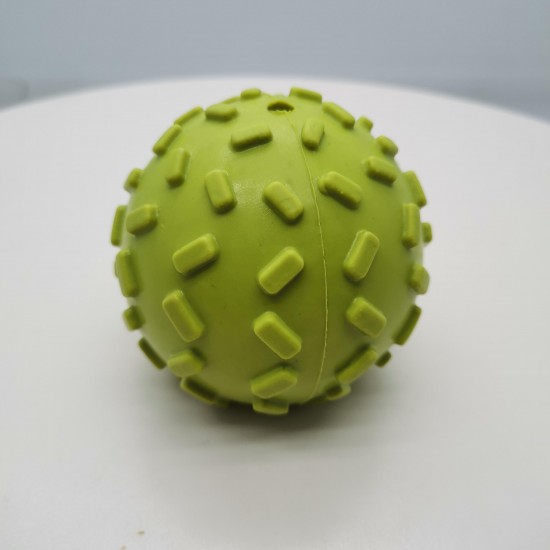 Aggressive Spherical Chewers Tough Strong Natural Rubber Pet Dog Chew 3 Inch Iron Plate Grain Leakage Ball Toy