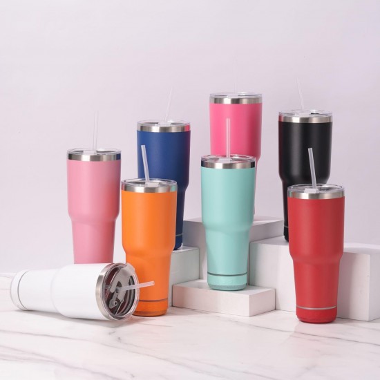 Smart Stainless Steel Travel Mug Double Insulation With Straw Built-in 30oz Wireless Cup A Perfect Blend Of Style