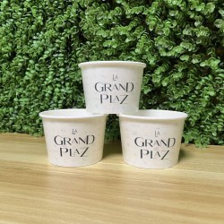 AT PACK Custom Disposable Take Away Paper Ice Cream Cup Kraft PLA Ice Cream Paper Cup 3oz 5oz 8oz 10oz 12oz 16oz 32oz