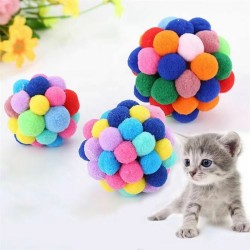 Sustainable Plush Pet Toy Interactive Sound Ball for Small Dogs Cats Bite-Resistant Self-Pleasure Relief round Shape Scratch Toy