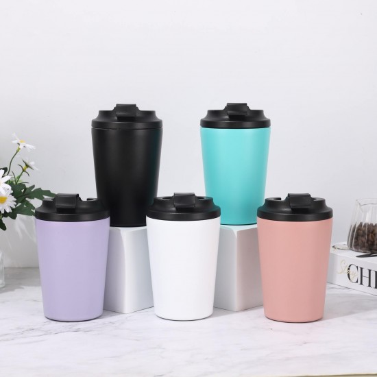 380ml Simple portable double-layer 304 stainless steel insulated graduated cup cold insulation car coffee cup for office