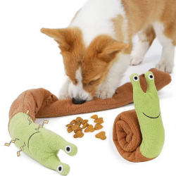 Pet Sniffing Plush Snails Tibetan Food Puzzle Interactive Cat Dog Puzzle Toy Feeder Dog Squeak Toys