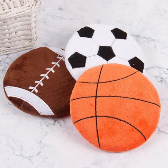 Eco-Friendly Cat Dog Toy Plush Spherical Frisbeee Bite-Resistant Molar Sounds Cloth Material Pet Throwing Supplies